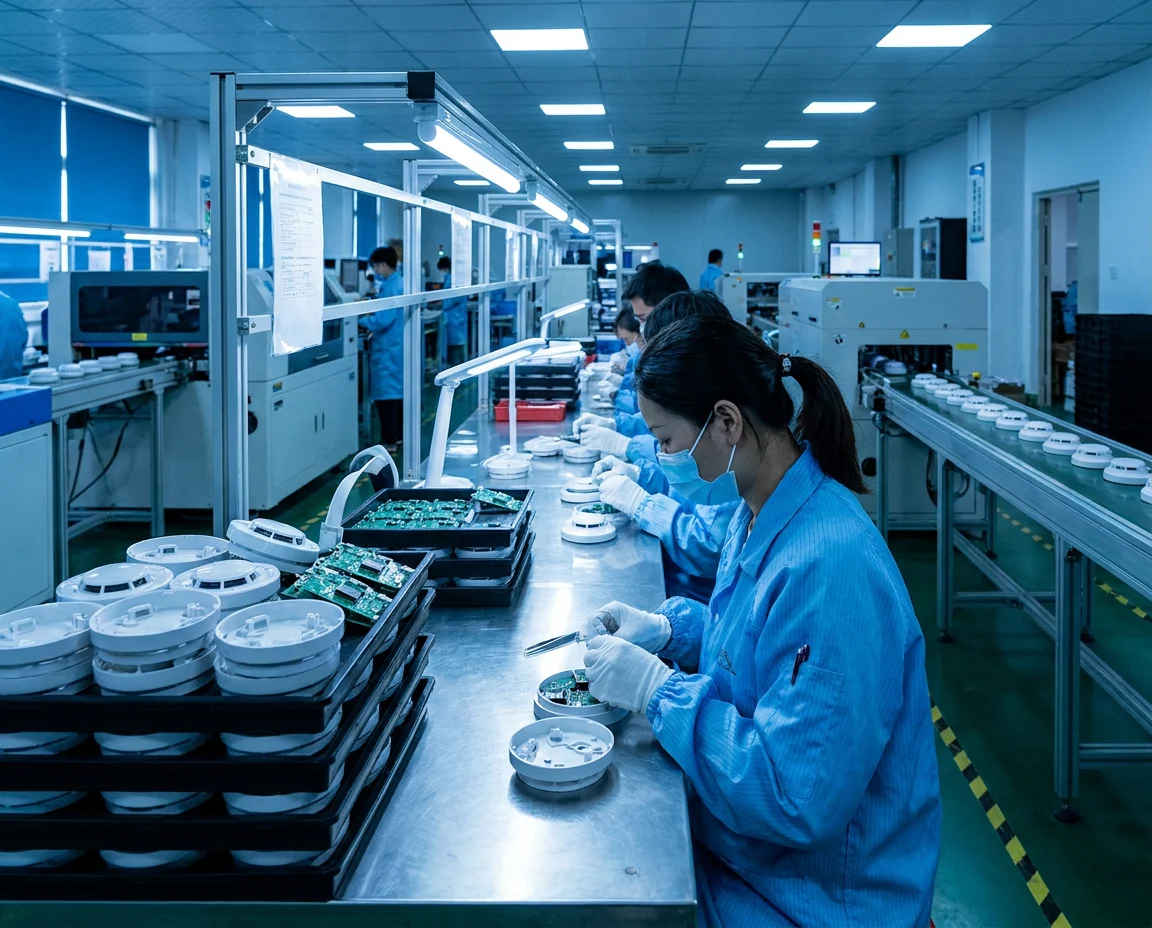 Wholesale smoke detector supplier factory production and QC line